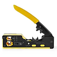 Cmple Rj45 Crimp Tool Pass-Through Crimper Cutter For Cat6A Cat6 Cat5 Cat5E 8P8C