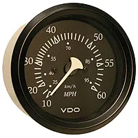 VDO Allentare Black 60MPH 3-3/8&quot; (85mm) Pitot Speedometer -