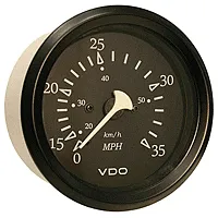 VDO Allentare Black 35MPH 3-3/8&quot; (85mm) Pitot Speedometer -