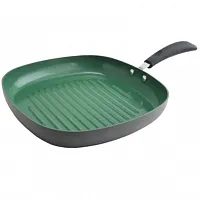 Eco-Friendly Home Hummington 11 inch Green Ceramic Non-Stick Grill Pan in Matte