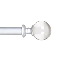 Lavish Home Crystal Ball Curtain Rod 3/4 inch - Silver