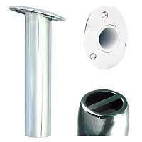 Tigress Oval Head SS Gunnel Mount Rod Holder - 15&#176; - 9&quot;
