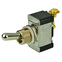 BEP SPST Chrome Plated Toggle Switch -OFF/(ON)