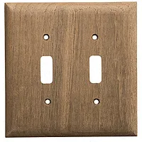 Whitecap Teak 2-Toggle Switch/Receptacle Cover Plate