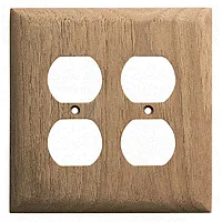 Whitecap Teak 2-Duplex/Receptacle Cover Plate