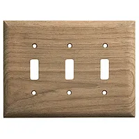 Whitecap Teak 3-Toggle Switch/Receptacle Cover Plate