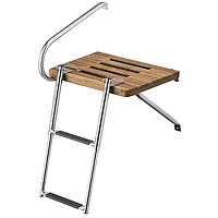 Whitecap Teak Swim Platform w/2-Step Telescoping Ladder f/Boats 