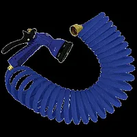 Whitecap 15&#39; Blue Coiled Hose w/Adjustable Nozzle