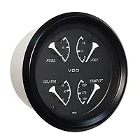 VDO Allentare 4 In 1 Gauge - 85mm - Black Dial/White Pointer - O