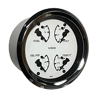 VDO Allentare 4 In 1 Gauge - 85mm - White Dial/Black Pointer - O