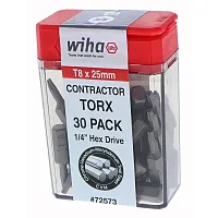 Wiha Torx Contractor Grade Insert Bit T8 X 25Mm - 30 Pack