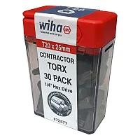 Wiha Torx Insert Bit T20 X 25Mm - Contractor 30 Pack