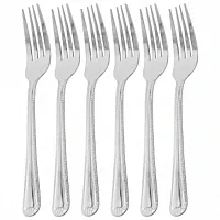 Gibson Home Tustin 6 Piece Stainless Steel Dinner Fork Flatware Set in Silver