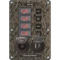 Blue Sea 4324 Circuit Breaker Switch Panel 4 Postion - Camo w/12