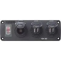 Blue Sea 4365 Water Resistant USB Accessory Panel - 15A Circuit 