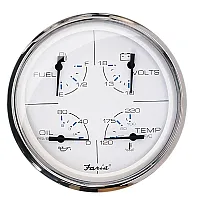 Faria 5&quot; Multifunction Gauge Chesapeake White w/Stainless Steel 