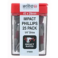 Wiha Terminator Impact Insert Bit Phillips #2 Pack Of 25 Bits