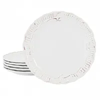 Modern Southern Home Capri 6 Piece 11 Inch Stoneware Embossed Dinner Plate Set i