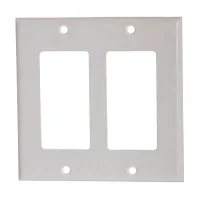Cmple 797-N White Decoro Wall Plate - 2-Gang