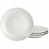 Bee and Willow Home 7 Inch 4 Piece Round Stoneware Appetizer Plate Set in Matte