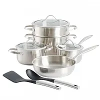 Kenmore Aiden 10 Piece Stainless Steel Cookware Set