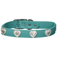 Mirage Pet Products Jade Western Heart Leather Dog Collar - 26