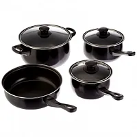 Gibson Home Chef Du Jour 7 Piece Carbon Steel Nonstick Cookware Set in Black