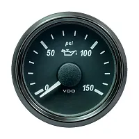 VDO SingleViu 52mm (2-1/16&quot;) Oil Pressure Gauge - 150 PSI - 0-180 Ohm