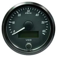 VDO SingleViu 80mm (3-1/8&quot;) Tachometer - 6,000 RPM