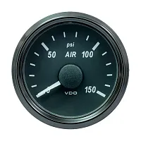 VDO SingleViu 52mm (2-1/16&quot;) Air Pressure Gauge - 150 PSI - 0-180 Ohm
