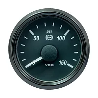 VDO SingleViu 52mm (2-1/16&quot;) Brake Pressure Gauge - 150 PSI - 0-180 Ohm