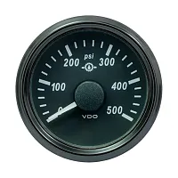 VDO SingleViu 52mm (2-1/16&quot;) Gear Pressure Gauge - 500 PSI - 0-4.5V