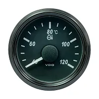 VDO SingleViu 52mm (2-1/16&quot;) Water Temp. Gauge - Euro - 120&deg; C - 291-22 ohm