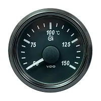 VDO SingleViu 52mm (2-1/16&quot;) Oil Temp. Gauge - Euro - 150&deg; C - 322-18 Ohm