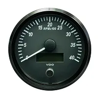 VDO SingleViu 100mm (4&quot;) Tachometer - 4000 RPM