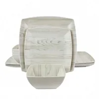 Gibson Home Woodgrain 12 Piece Melamine Dinnerware Set