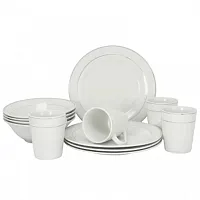 Gibson Home Tuxedo Deluxe 12-Piece Dinnerware Set