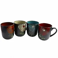 Gibson Home Gardenia Cafe 16 oz. Assorted Mug Set, Set of 4