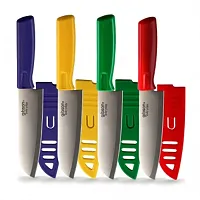 Gibson Everyday Grantville 4 Piece 6 Inch Santoku Knife with Sheath in Assorted