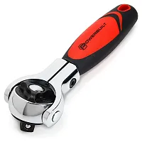 Powerbuilt 3/8&quot; Drive Stubby Ratchet With 270?? Swivel Head - 72 Tooth