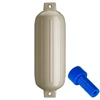 Polyform G-5 Twin Eye Fender 8.8&quot; x 26.8&quot; - Sand w/Adapter