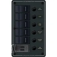 Blue Sea 8521 - 5 Position Contura Switch Panel w/Dual USB Chargers - 12/24V DC 