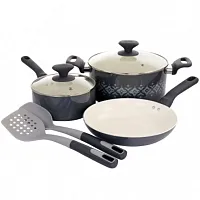 Spice by Tia Mowry Savory Saffron 7 Piece Ceramic Nonstick Aluminum Cookware Set