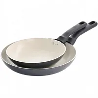 Spice by Tia Mowry Savory Saffron 2 Piece Ceramic Nonstick Aluminum Frying Pan S