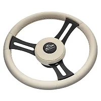 Schmitt &amp; Ongaro Torcello Elite 14&quot; Wheel - Beige Leather &amp; Cap - White 