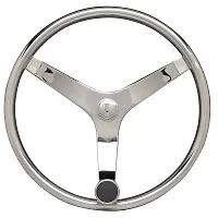 Uflex - V46 - 13.5&quot; Stainless Steel Steering Wheel w/Speed Knob