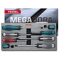 Vessel Megadora Impacta Assorted Screwdriver Set (8-Piece)