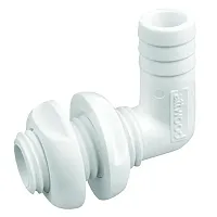 Attwood White Plastic 90 Degree Thru-Hull Connector - 3/4&quot; Inner Diameter