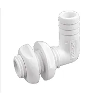 Attwood White Plastic 90 Degree Thru-Hull Connector - 1-1/8&quot; Inner Diameter
