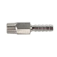 Universal Aluminum Fuel Hose Fitting - 3/8&quot; NPT x 3/8&quot; Barb - (Anti-Siphon Valve